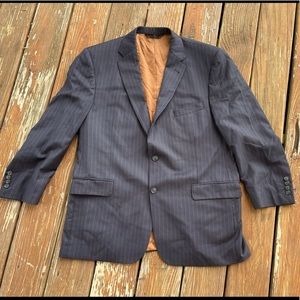 Jos. A. Bank Black Pinstripe 2 Button Blazer Suit Jacket Size 46R